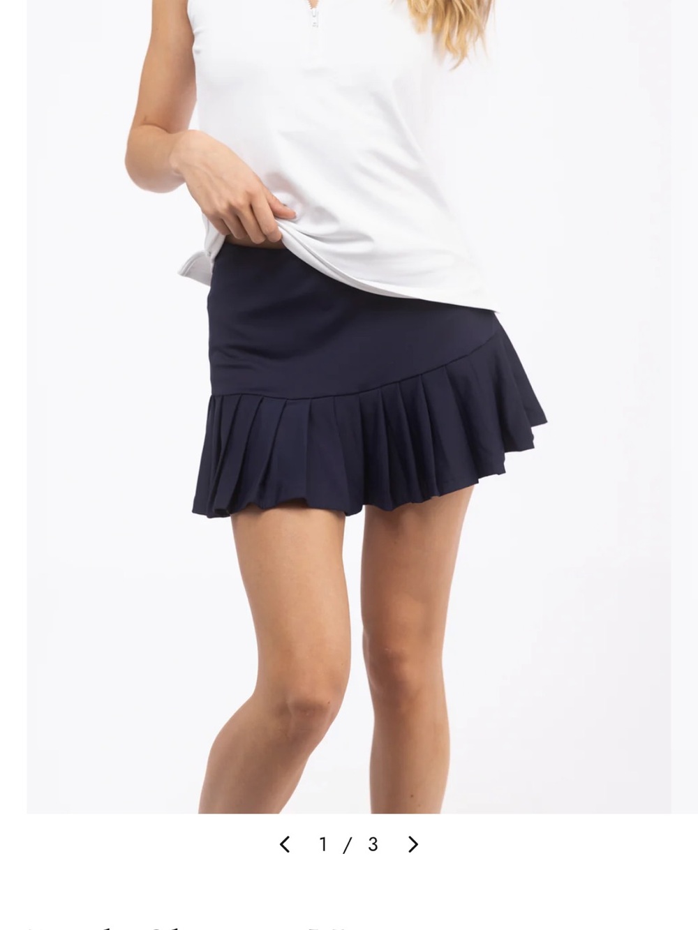 Smith & Quinn Ruth Pleated Navy Blue Tennis Mini Skort Skirt SZ M